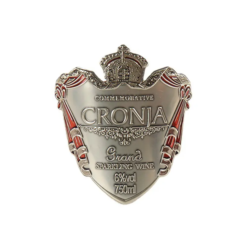 Aluminum pressed vase labels